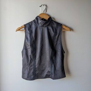 Zara Sleeveless Black Satin Top